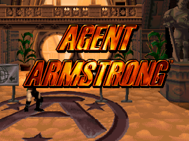 Agent Armstrong title screen for Playstation